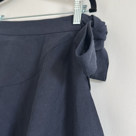 NWOT Cuyana Navy Linen Wrap Mini Skirt- size S premium quality - Picture 6 of 8